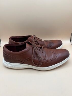Cole Haan Men’s Size 12M Brown Wingtip Oxfords with White Soles